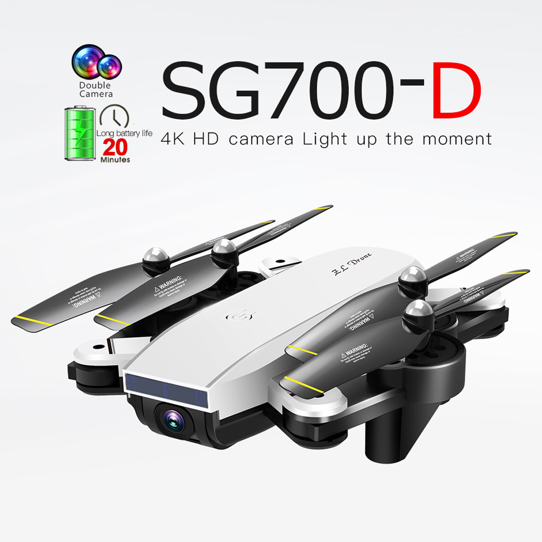 ZLL 2019 SG700 D Folding WiFi FPV RC Drone 4K 1080P HD Dual Camera Optical Flow Real Time Gesture Aerial Photo Video RC Quadcopter