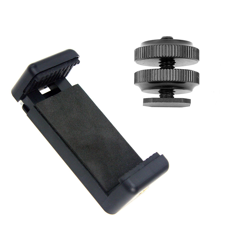 BGNING 1/4  Flash Cold Shoe Screw Adapter Tripod Mount Phone Clip Holder For DSLR Camera