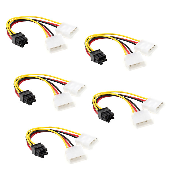 XT-XINTE 18cm 4p to 6p Power Cable Graphics Video Card 4 Pin Molex to 6 Pin PCI-Express PCIE Power Supply Cable Cord