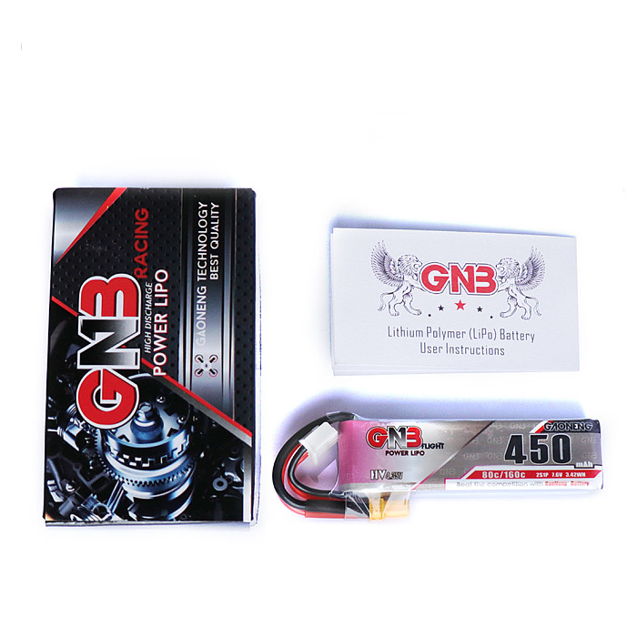 Gaoneng GNB 7.6V 450Mah 80C 2S HV 4.35V Lipo Battery XT30 Plug for iFlight CineBee CineWhoop BetaFPV FPV Racing Drone