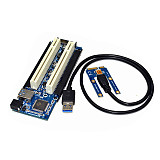 ITHOO 32 bit 33MHz Mini PCI-e to Dual PCI Expansion Card PCI Slot Support Capture Card Gold Tax Card Sound Card Parallel Port Card