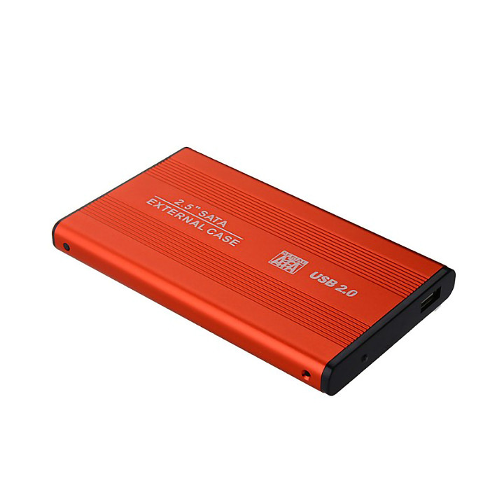 XT-XINTE Aluminium Alloy 2.5 Inch External Enclosure Case Mobile HDD Enclosure Case USB 2.0 to SATA External Hard Drive Caddy Box for PC Computer