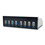 ITHOO USB3.0 8-Port 5.25 Inch Front Panel USB Hub Dual Core 19PIN to 8 USB3.0 with 19PIN-Dual AM Line Compatible with All Windows Systems Linux MAC