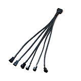 XT-XINTE ​30cm 4 Pin IDE 6-Port Cooler Cooling Fan 2-Pin Splitter Power Cord Adapter 12V 7V 5V Cable for Molex IDE 4 PC Computer DIY Brooches​