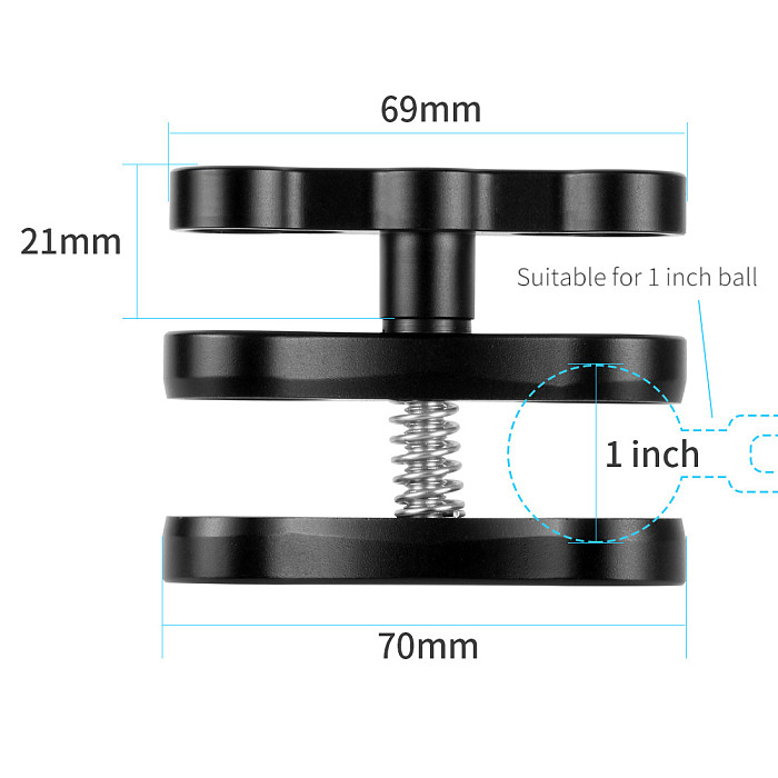 XT-XINTE CNC Diving Waterproof Lighting Arm Bracket Stabilizer Rig Butterfly Clip Clamp Light Arm Clamp Ball Head Float Buoyancy Aquatic Arm Dual Ball for Gopro Camera Smartphone