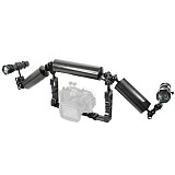 BGNING CNC Diving Waterproof Lighting Arm Bracket Stabilizer Rig Butterfly Clip Clamp Light Arm Clamp Ball Head Float Buoyancy Aquatic Arm Dual Ball for Gopro Camera Smartphone