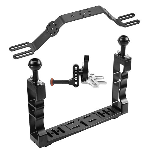 XT-XINTE CNC Diving Waterproof Lighting Arm Bracket Handle Grip Stabilizer Rig Adjustable Shutter Extension Rod Expansion Mount for Sports Camera Underwater Photography