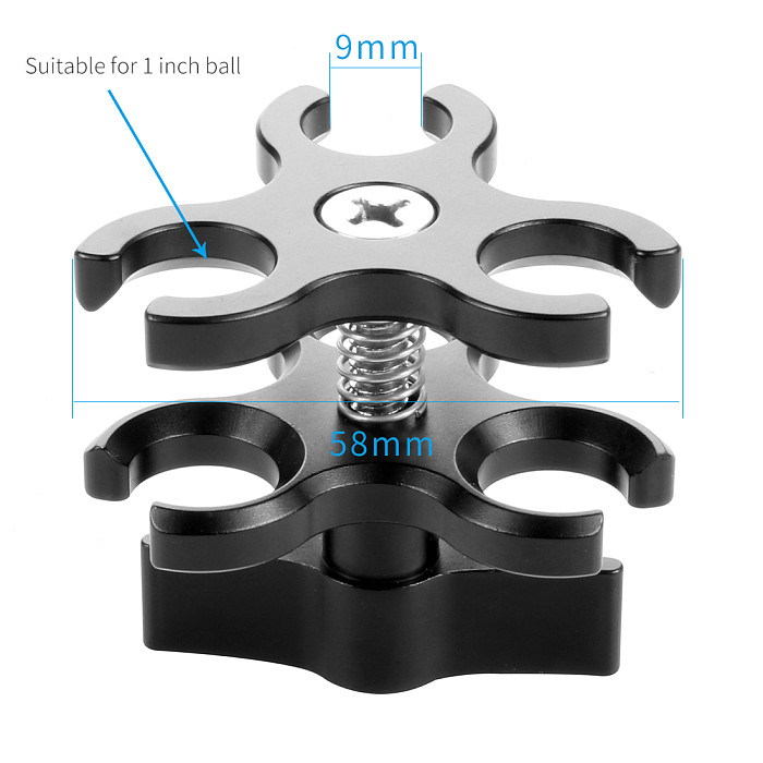 XT-XINTE CNC Diving Waterproof Lighting Arm Bracket Stabilizer Rig Butterfly Clip Clamp Light Arm Clamp Ball Head Float Buoyancy Aquatic Arm Dual Ball for Gopro Camera Smartphone