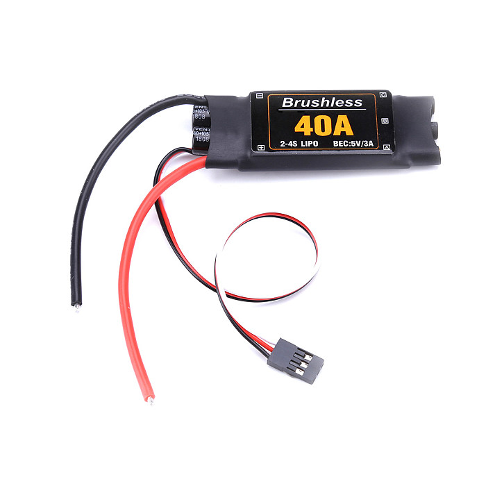 JMT 40A Brushless ESC 2-4S Speed Controller with 5V 3A BEC for Fixed Wing DIY RC Multi-axis Aircraft Drone Helicopter