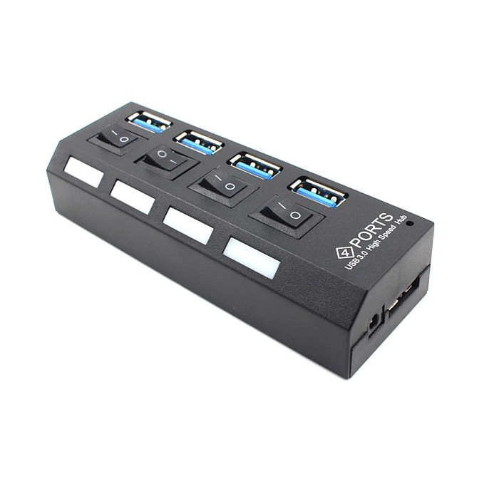 XT-XINTE ​USB 3.0 HUB WITH On / Off Switch USB Splitter 4/7 Multiple USB Expansion Ports with Power Adapter US EU Plug High Speed USB3.0 Hub