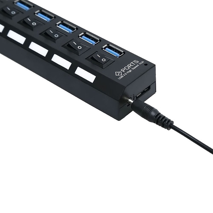 XT-XINTE ​USB 3.0 HUB WITH On / Off Switch USB Splitter 4/7 Multiple USB Expansion Ports with Power Adapter US EU Plug High Speed USB3.0 Hub