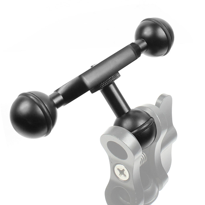 BGNING  ​SLR Camera Diving Ball Head Light Extention Arm with 1inch Ball Clip Adapter 3Way Option for Gopro Sport Underwater photography