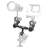 BGNING  ​SLR Camera Diving Ball Head Light Extention Arm with 1inch Ball Clip Adapter 3Way Option for Gopro Sport Underwater photography