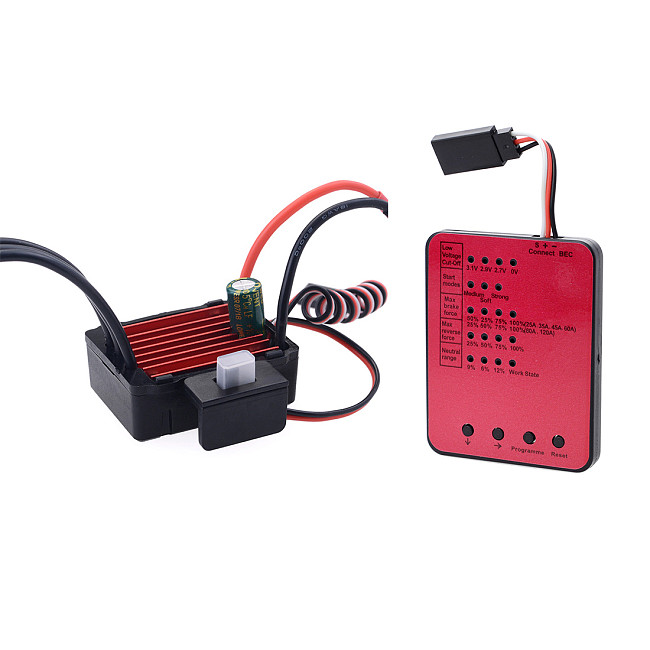 Surpass Hobby KK Waterproof 25A Brushless ESC 2S Electric Speed Controller with LED Programing Card for RC 1/16 1/18 1/20 RC Car 2030 2040 2430 2435 2440 2445 Motor
