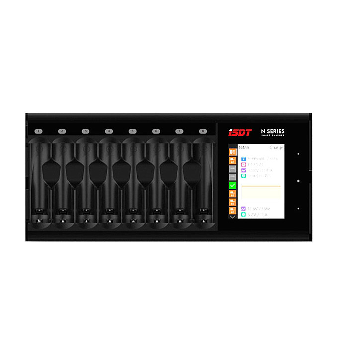 ISDT N8 N16 N24 1.5A Multi-channel LCD AA/AAA Battery Quick Charger for LiIon LiHv Life NiMh Nicd Nizn