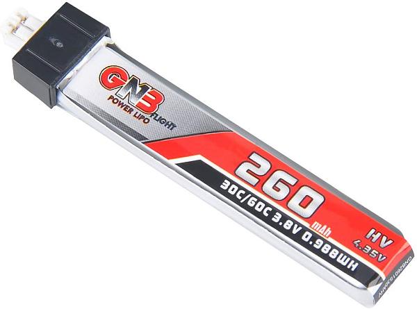 Gaoneng GNB 260mAh HV 1S LiPo Battery 30C 3.8V LiHV for Tiny Whoop JST-PH 2.0 Powerwhoop mCPX Connector