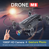Feichao Mini Drone Quadcopter M9 Camera HD 1080P Wifi FPV Drone Foldable Altitude Hold RC Helicopter Smart Selfie Dron Kids Toy Gift