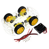 Feichao 4WD Robot Smart Car Chassis Kits with Speed Encoder and Battery Box DIY Education Robot Smart Car Kit