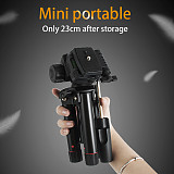 BGNING 3D PTZ Tripod Portable Mini Camera Tripod Live / Selfie Mini Tripod MS19 with Phone Clip