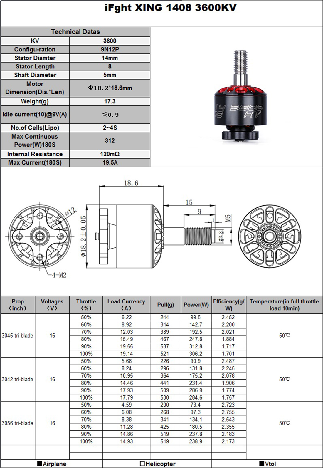 IFlight Xing 1408 3600kv 4100kv brushless motor 5mm ola FPV NextGen motor