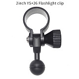 BGNing Diving Photography Flashlight Clip Ys Ball Head Flashlight Clip Suitable For 20-38mm Size Flashlight