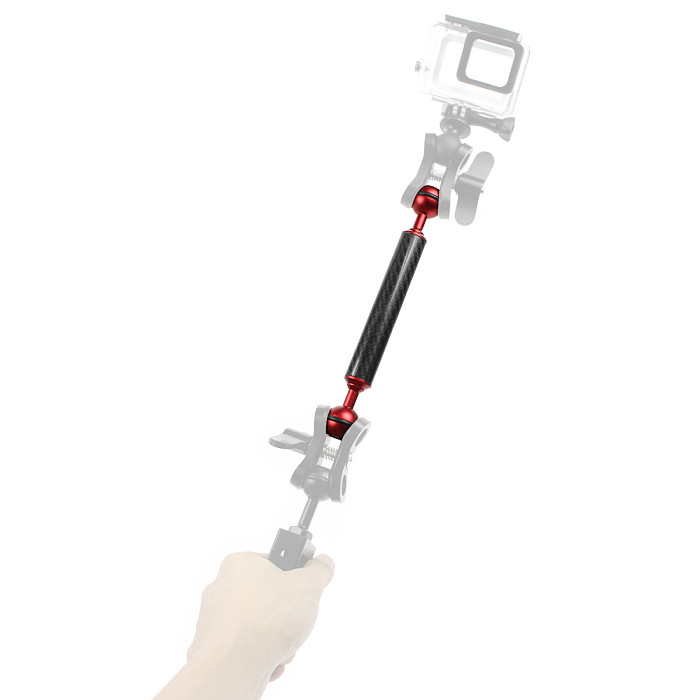 BGNING Aluminum Alloy Diving Carbon Fiber Double Ball Head Float Buoyancy Arm for DJI OSMO for Gopro /EKEN Sports SLR Camera Underwater