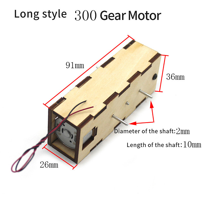 Feichao 4pcs Wooden Speed Reduction Motor 130/300 3VGeared Motor Double Output Shaft for DIY Model Toys Cars Boats Engine Gearmotor Part