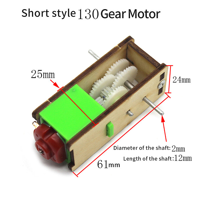 Feichao 4pcs Wooden Speed Reduction Motor 130/300 3VGeared Motor Double Output Shaft for DIY Model Toys Cars Boats Engine Gearmotor Part