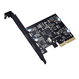 XT-XINTE Add on Card USB 3.1 Dual 10Gbps 2x Type-C PCI Express Riser Card Port Expansion Adapter for Mac Pro Miner Windows