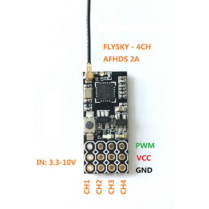 JMT FS2A-4CH AFHDS 2A Mini Compatible Receiver PWM Output for Flysky i6 i6X i6S Controller