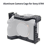BGNING ​Aluminum Cage Camera for Sony A7I4 / A7R4 / A7R IV Photography SLR with 1/4 3/8 Threaded Hole for Top Handle Microphone Flash Light