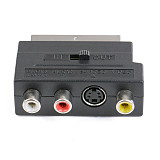 FCLUO RGB Scart to 3 RCA S-Video Adapter Composite RCA S-Video AV TV Audio For Video DVD Recorder TV Television Projector
