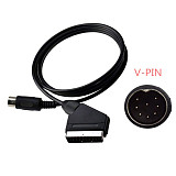 FCLUO 1.8m SCART Cable TV AV Lead Real RGB Scart Cable Game Replace Connect Cable for Playstation PS2 PS3 Slim Line Game Console