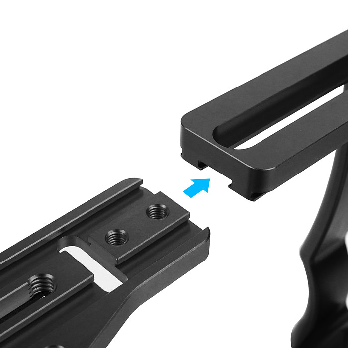 BGNING Aluminum Alloy Dual Hand-Hold Photography Diving Bracket Camera Housing Handle Tray Adjustable Double Hand Grip Bracket For GoPro13 / DSLR Camera Action Camera Underwater Accessery