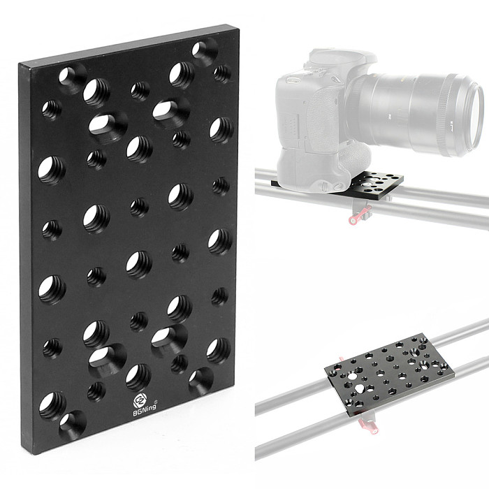 BGNING Aluminum Alloy Photography Extension Cheese Board 1/4 3/8 Multi-Screw Converter Board Camera Mounting Platform Board For SLR Canon 5D2 5D3 5D4 Sony Nikon 