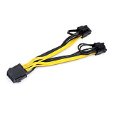 US Stock 10pcs CPU 8Pin to Graphics Video Card Double PCI-E Power Supply Splitter Cable