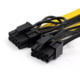 US Stock 100pcs PCI-E PCIE 8p Female to 2 Port Dual 8pin 6+2p Male GPU Graphics Video Card Power Cable Cord 18AWG Wire