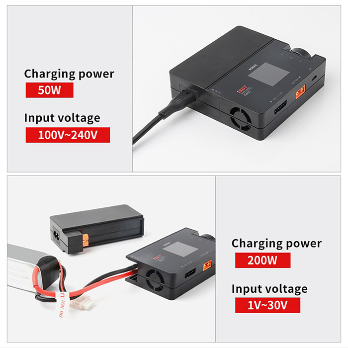 ISDT 608AC AC 60W DC 200W 8A BattGo Smart Battery Charger Discharger with Detachable Power Supply