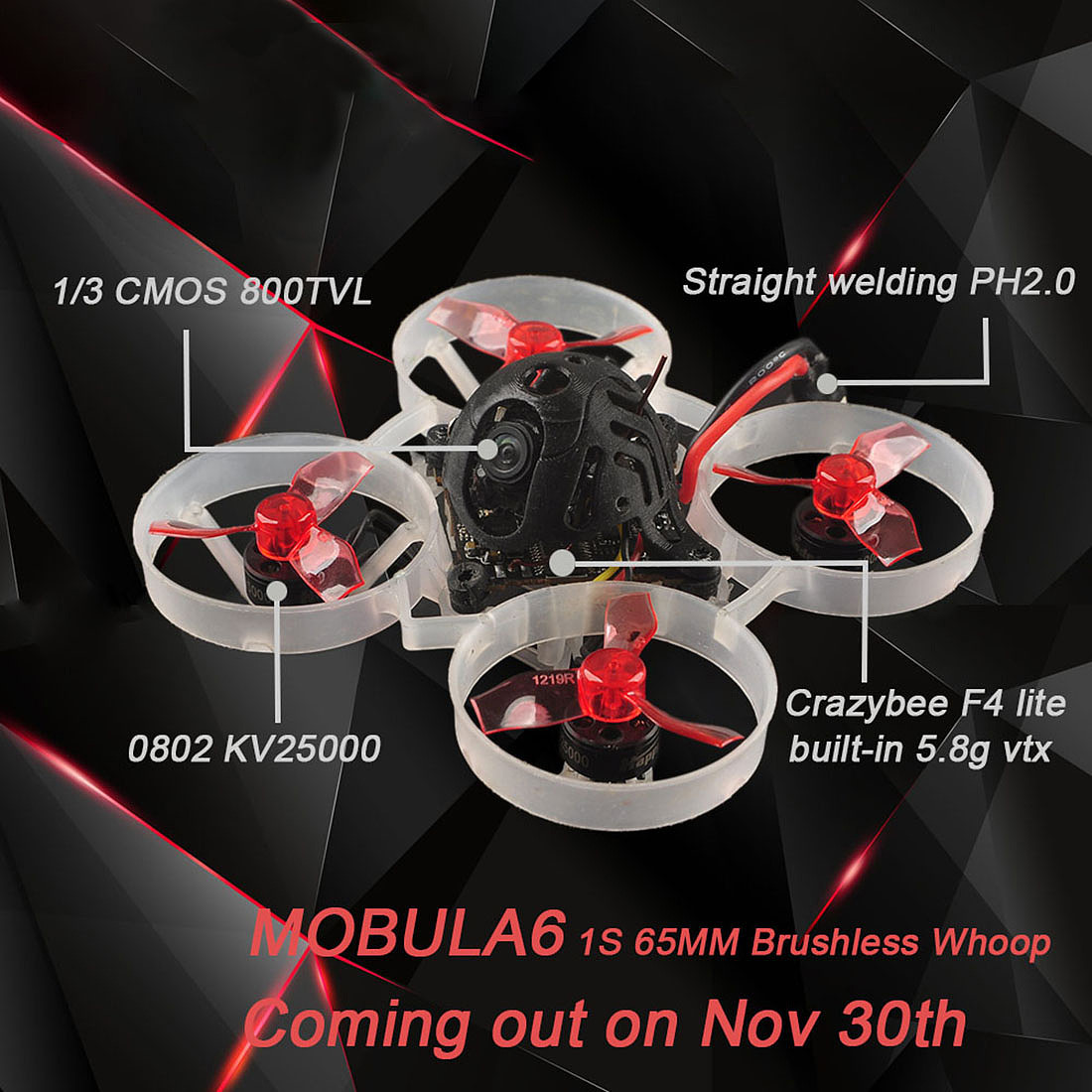 Happymodel Mobula6 1S 65mm Brushless Whoop Drone Mobula 6 BNF AIO 4IN1 ...