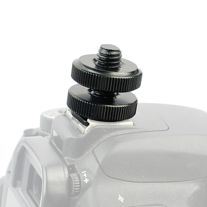 Professional 3/8 Tripod Mount Screw to Flash Hot Shoe Adapter