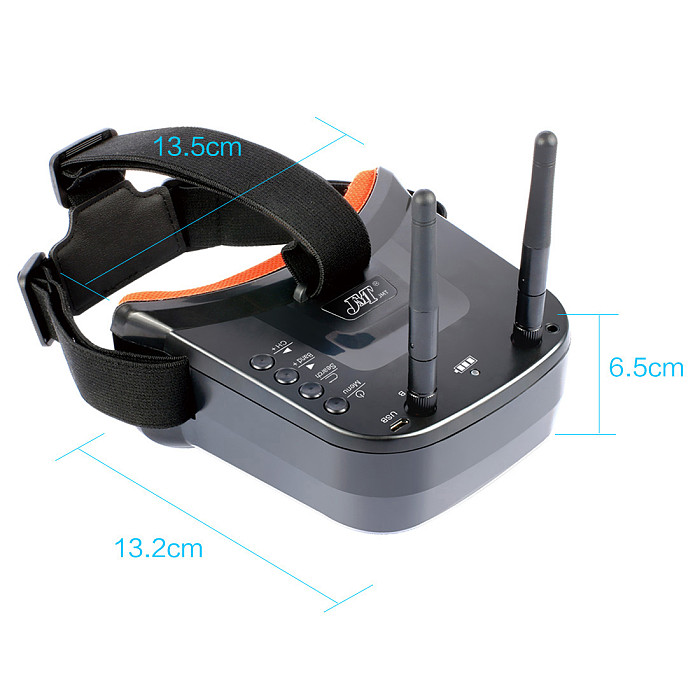 JMT 5.8G 40CH Mini FPV Goggles 3 inch 480 x 320 Display Double Antenna Reception with 85mm FPV Antenna for FPV Racing Drone Quadcopters