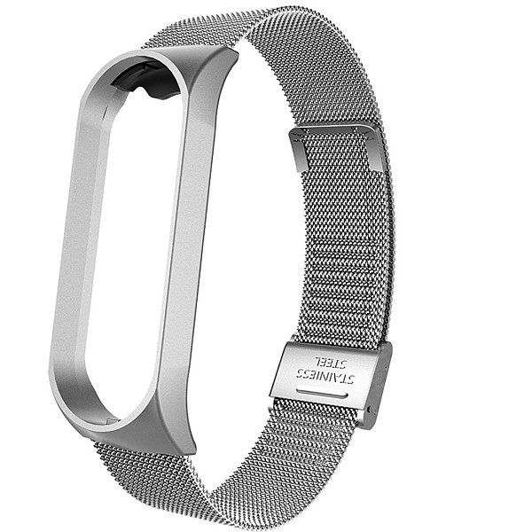 FCLUO Metal Wristband for Mi Band 4 3 Wrist Strap Smart Bracelet Accessories for Xiaomi Miband Mi3 Stainless Steel Magnetic Version