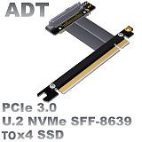 ADT-Link 32G/bps U.2 Interface U2 to PCI-E 3.0 x16 SFF-8639 NVMe Pcie Solid State Extension Data Cable Gen3.0 Cable
