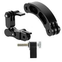 BGNING Aluminum Extension Rod Arm Helmet Mounting Bracket Kit with Black Long Screw Adapter for Gopro / YI / Sjcam / EKEN Sports Cameras for DJI OSMO Action