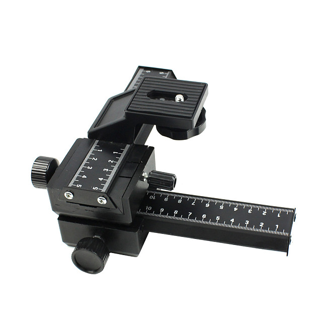 BGNING 4 Way Macro Focusing Rail Slider Close-up Shooting Tripod Head 1/4  Screw for Canon/Pentax/Nikon/Olympus/Samsung DSLR Camera