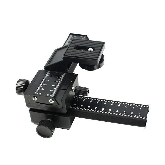 BGNING 4 Way Macro Focusing Rail Slider Close-up Shooting Tripod Head 1/4  Screw for Canon/Pentax/Nikon/Olympus/Samsung DSLR Camera