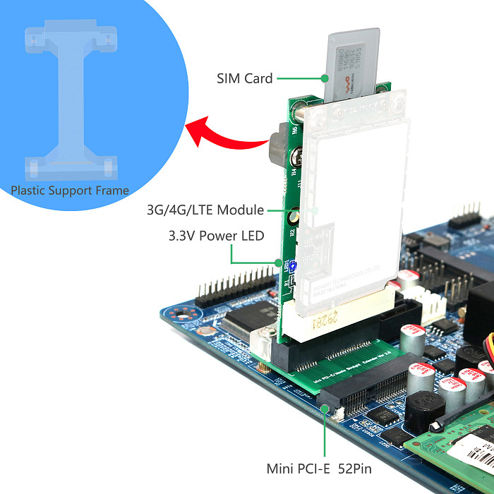 XT-XINTE Mini PCI-E Adapter with SIM Card Slot for 3G/4G WWAN HSPA MODEM LTE Mini Card GPS Card for desktop laptop computers