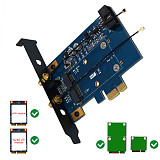 XT-XINTE PCI-E WiFi Adapter PCIE Wifi Bluetooth Adapter Mini PCI Express to PCIE X1 Network Card for Mini PCI E Wifi 3G/4G/LTE + SIM Slot