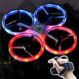 Feichao Mini UFO Drone Lighting Gesture Induction Smart Watch Remote Sensing Super Resistance 360 Roll Somatosensory Noctilucent Interaction RC UAV Kids Toy Gift