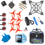 QWinOut T100 DIY Indoor FPV Racing Drone Kit 2.5 Inch 100mm Wheelbase Full Set with FPV Watch Flysky Remote Controller